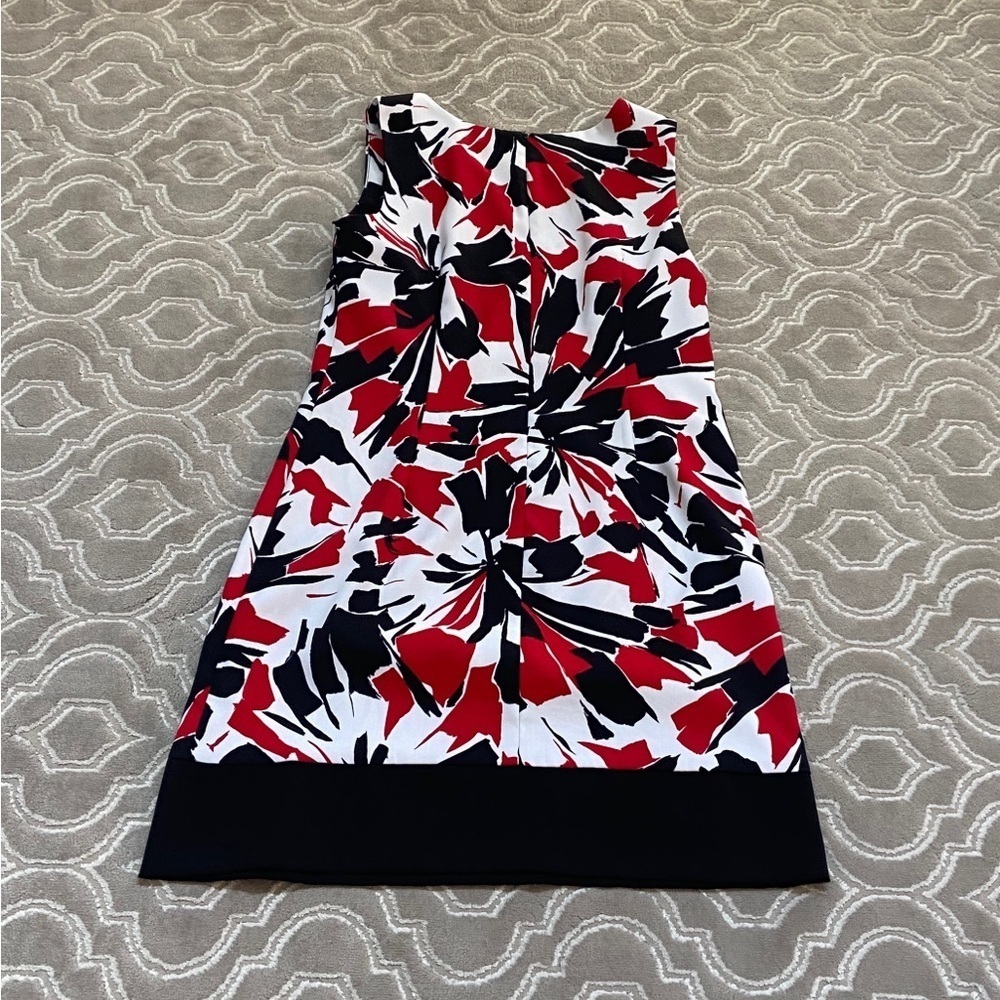 Vibrant Abstract Red and Black Mini Dress by Ronnie Nicole Chic, Classy. - Picture 2 of 10